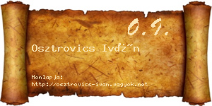 Osztrovics Iván névjegykártya